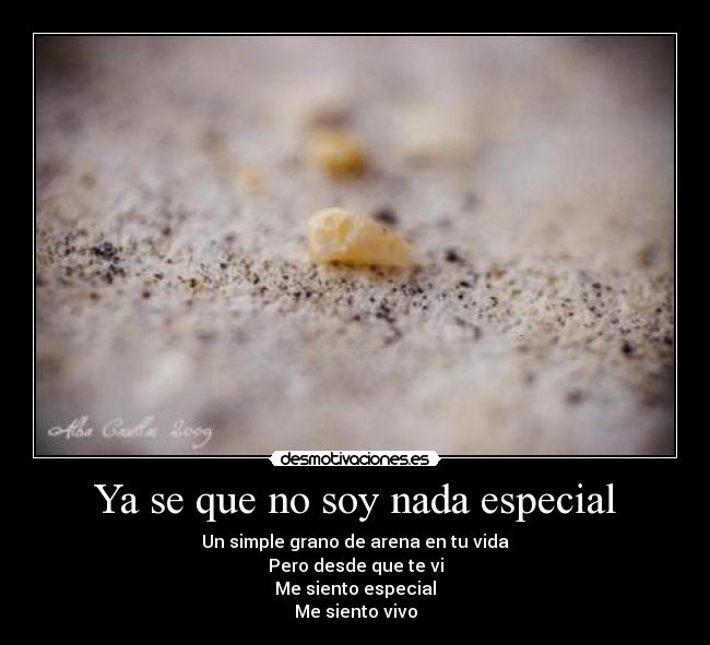 Ya se que no soy nada especial -