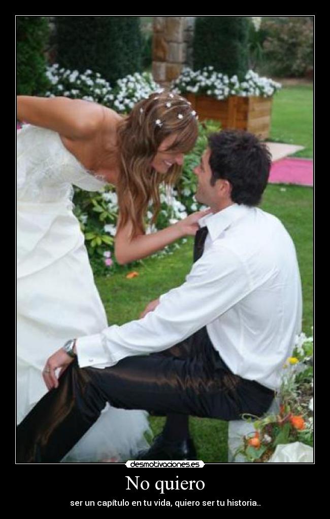 No quiero - ser un capítulo en tu vida, quiero ser tu historia..