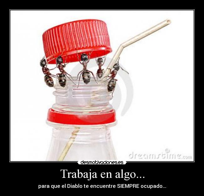 carteles diablo trabajo ocupado hormigas desmotivaciones