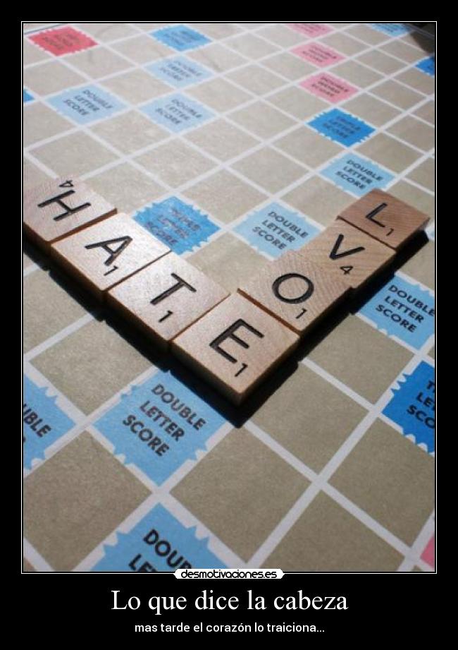 Lo que dice la cabeza - mas tarde el corazón lo traiciona...