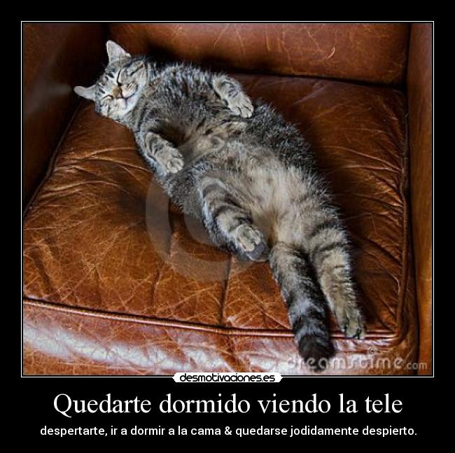 Quedarte dormido viendo la tele - despertarte, ir a dormir a la cama & quedarse jodidamente despierto.