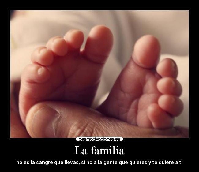 La familia - no es la sangre que llevas, si no a la gente que quieres y te quiere a ti.