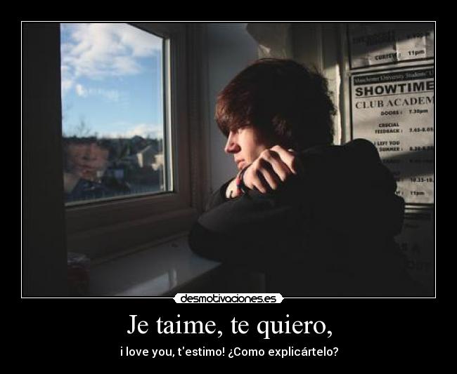 Je taime, te quiero, - i love you, testimo! ¿Como explicártelo?