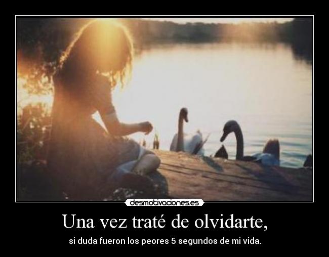 Una vez traté de olvidarte, - si duda fueron los peores 5 segundos de mi vida.