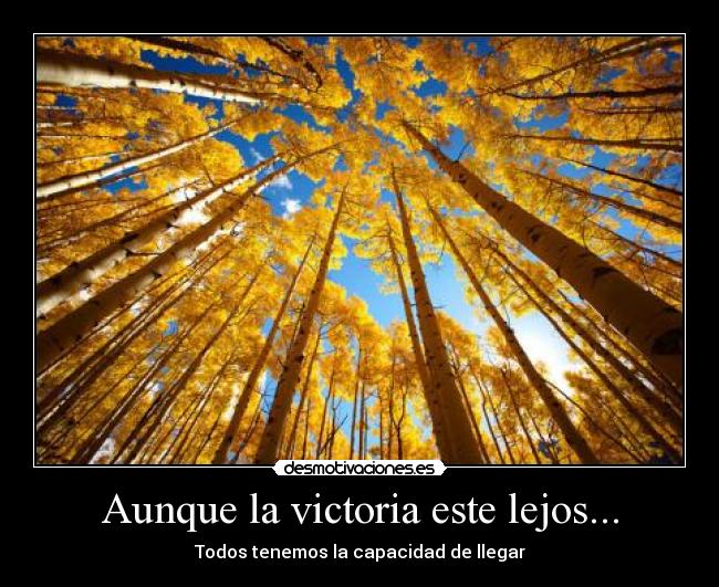 Aunque la victoria este lejos... - Todos tenemos la capacidad de llegar