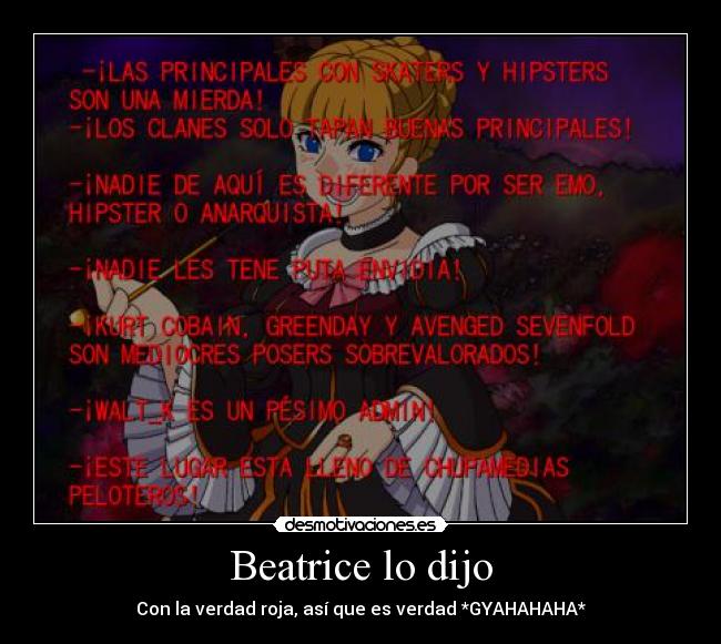 Beatrice lo dijo -