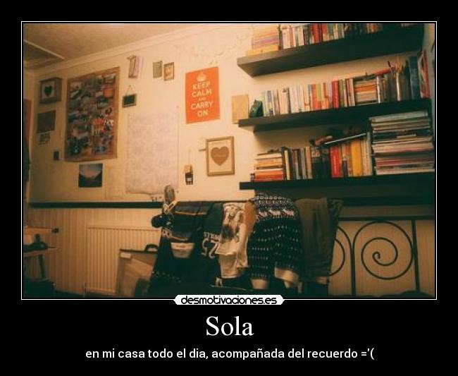 Sola - en mi casa todo el dia, acompañada del recuerdo =(