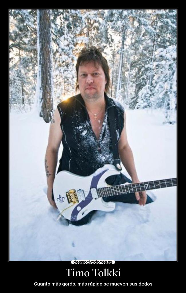 carteles timo tolkki guitarra gordo desmotivaciones