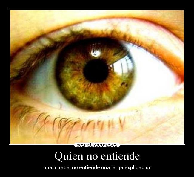 Quien no entiende - una mirada, no entiende una larga explicación