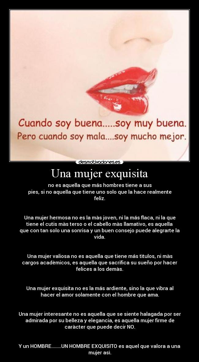 carteles mujer una mujer exquisita desmotivaciones