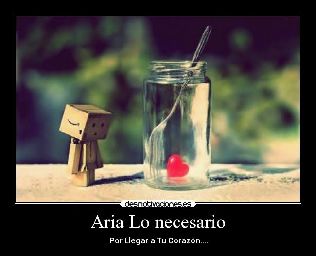 Aria Lo necesario - Por Llegar a Tu Corazón....