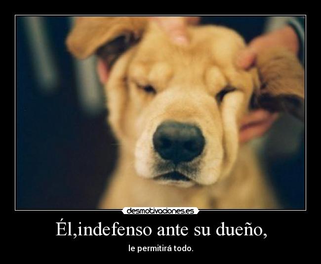 Él,indefenso ante su dueño, - le permitirá todo.
