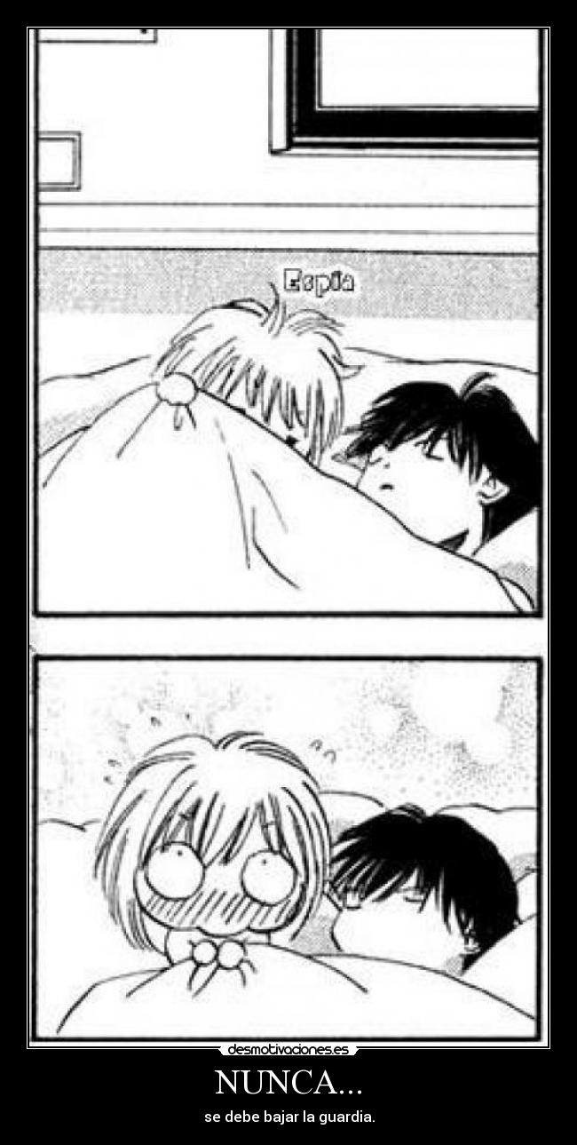 NUNCA... - se debe bajar la guardia.