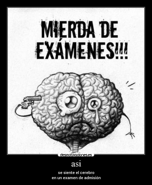asi - se siente el cerebro
en un examen de admisión