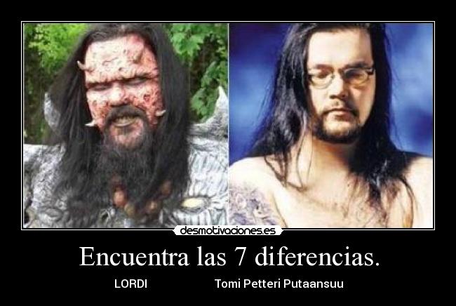 Encuentra las 7 diferencias. - LORDI Tomi Petteri Putaansuu