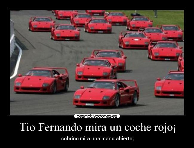 Tio Fernando mira un coche rojo¡ -