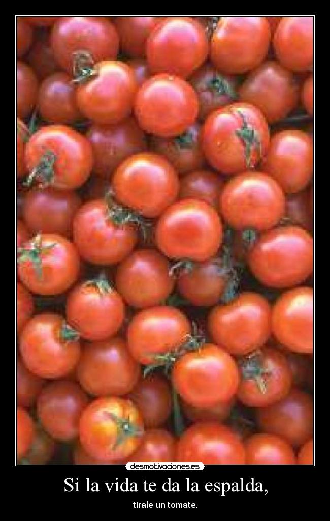 Si la vida te da la espalda, - tírale un tomate.
