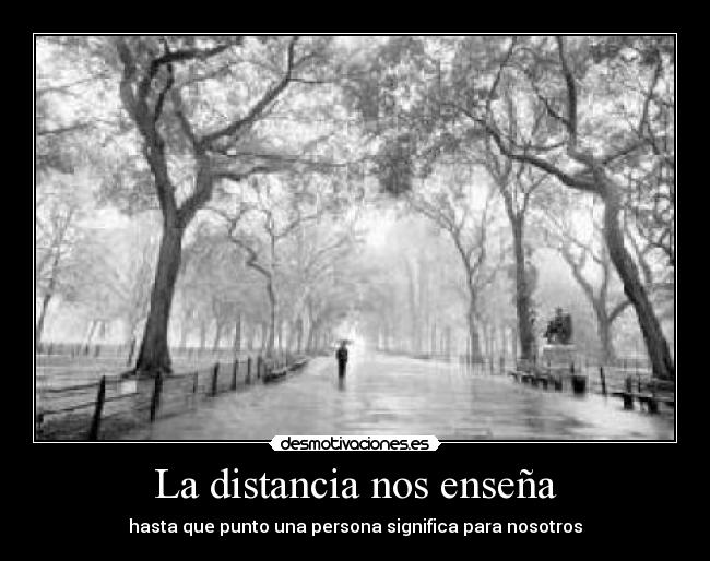 La distancia nos enseña -