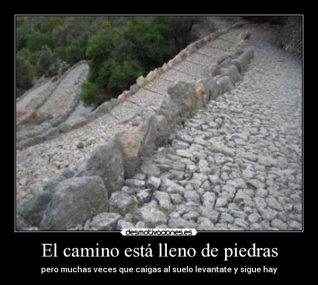 El camino está lleno de piedras - pero muchas veces que caigas al suelo levantate y sigue hay