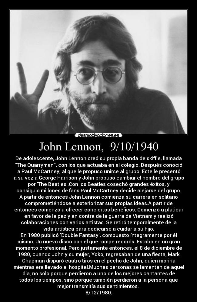John Lennon, 9/10/1940 -