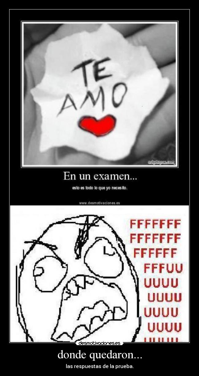 donde quedaron... - las respuestas de la prueba.