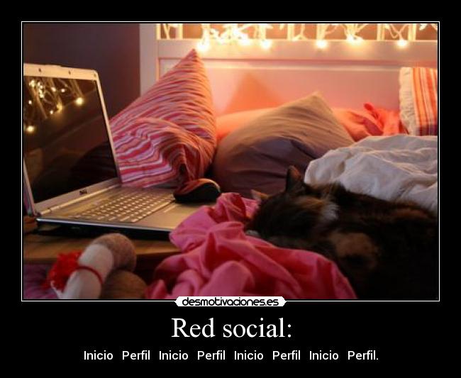 Red social: - Inicio ⇆ Perfil ⇆ Inicio ⇆ Perfil ⇆ Inicio ⇆ Perfil ⇆ Inicio ⇆ Perfil.