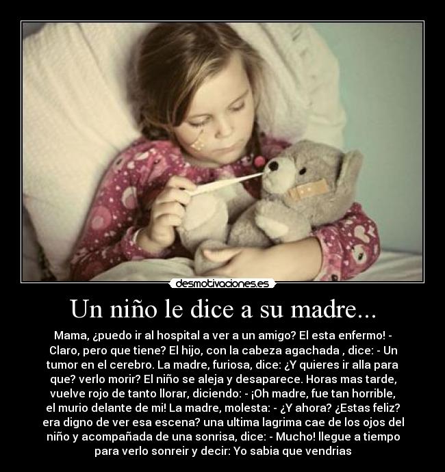 Un niño le dice a su madre... -