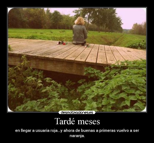 Tardé meses - en llegar a usuaria roja...y ahora de buenas a primeras vuelvo a ser naranja.