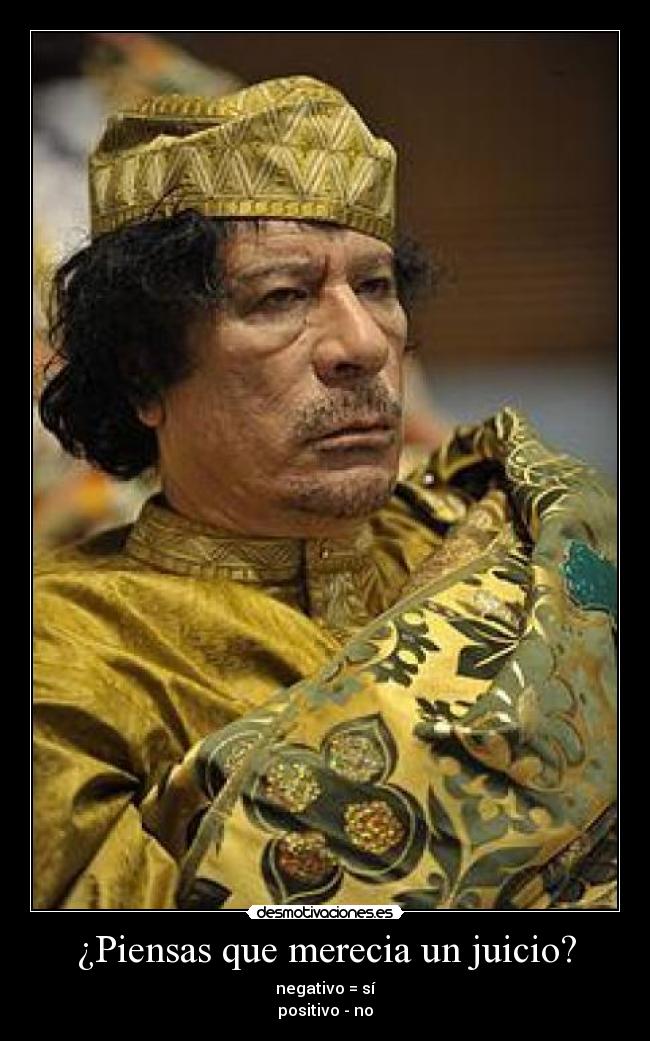 ¿Piensas que merecia un juicio? - negativo = sí
positivo - no