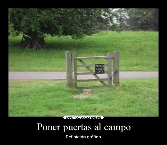 Poner puertas al campo - Definición gráfica.