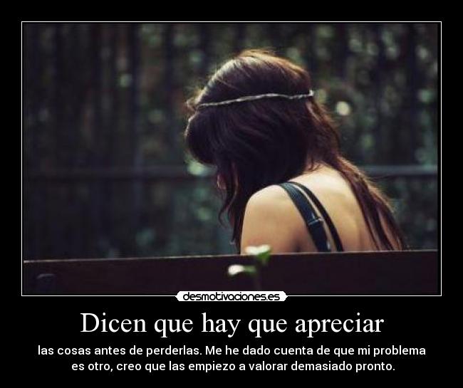 Dicen que hay que apreciar - 