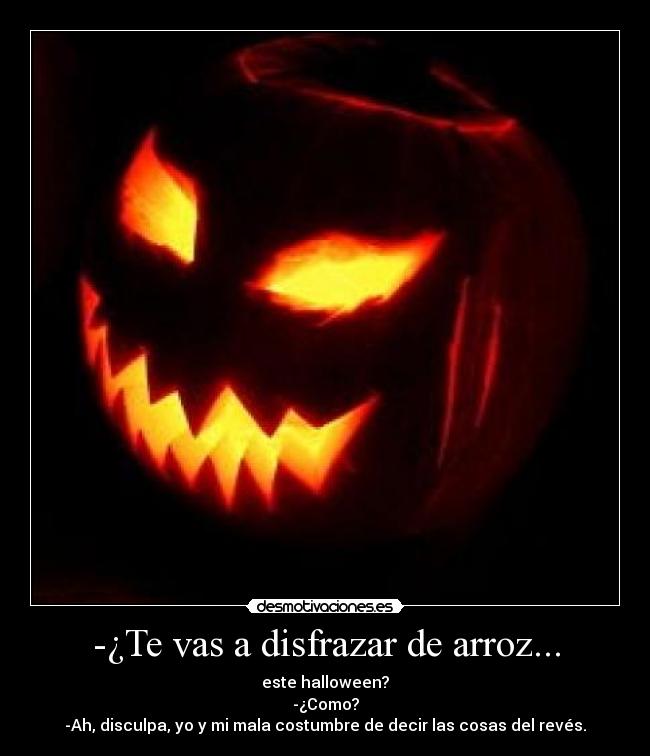 -¿Te vas a disfrazar de arroz... -