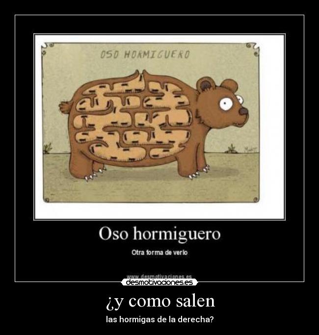 ¿y como salen - las hormigas de la derecha?