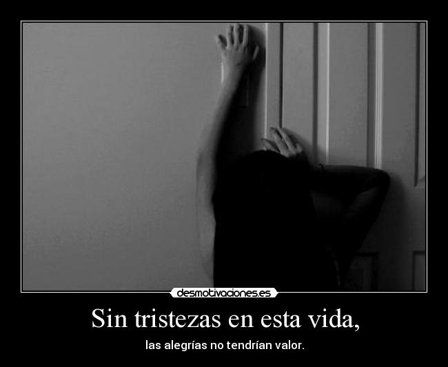 Sin tristezas en esta vida, - las alegrías no tendrían valor.