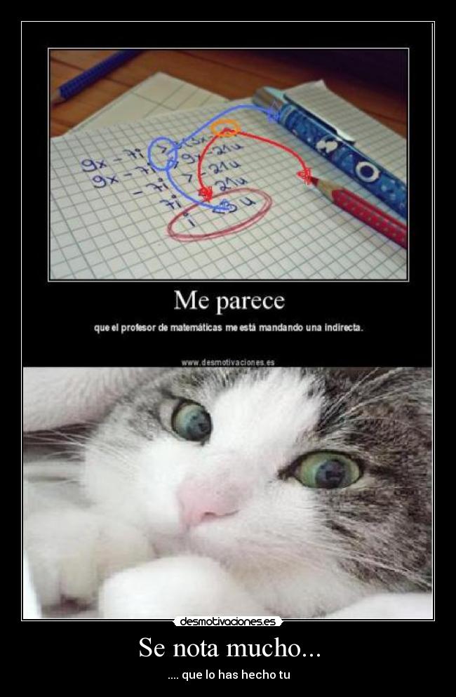 Se nota mucho... - .... que lo has hecho tu