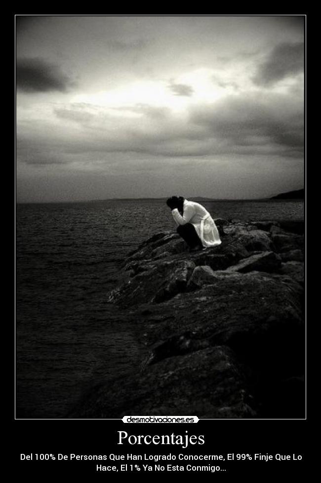Porcentajes - Del 100% De Personas Que Han Logrado Conocerme, El 99% Finje Que Lo
Hace, El 1% Ya No Esta Conmigo...
