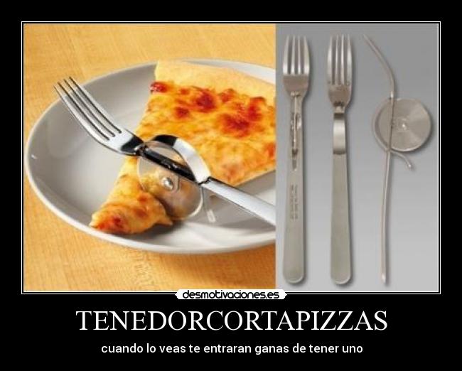 TENEDORCORTAPIZZAS - cuando lo veas te entraran ganas de tener uno