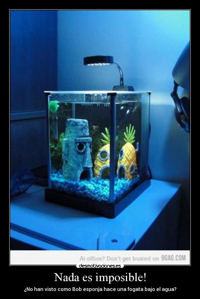 Nada es imposible! - ¿No han visto como Bob esponja hace una fogata bajo el agua?
