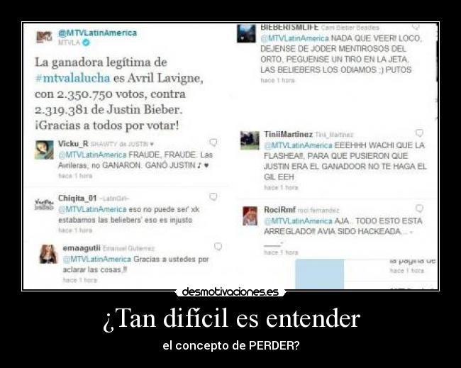 ¿Tan difícil es entender - el concepto de PERDER?