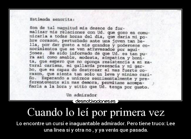 Cuando lo leí por primera vez - 