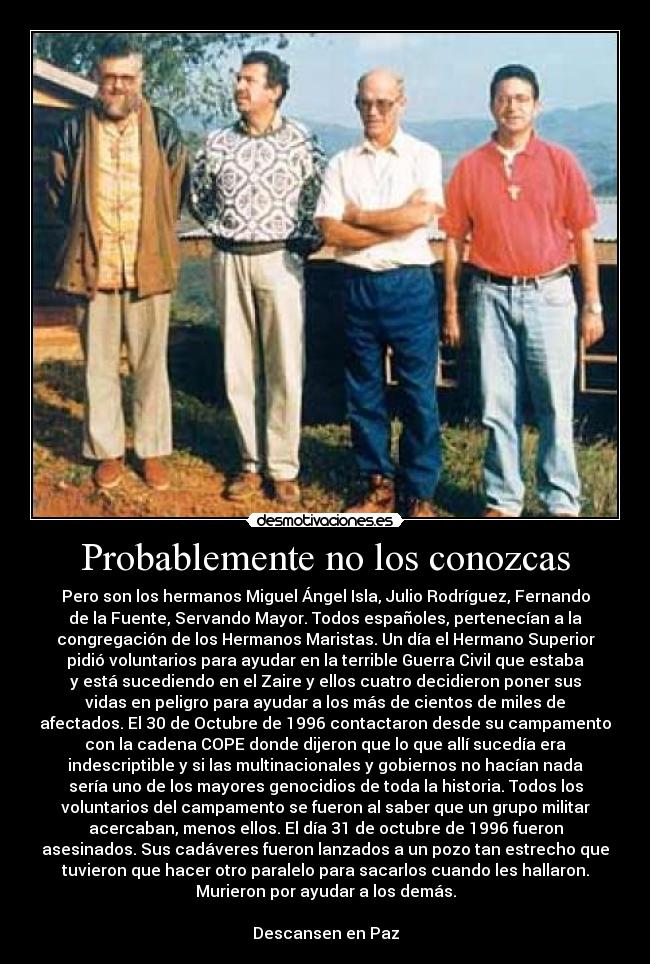 carteles hermanos zaire martires maristas desmotivaciones