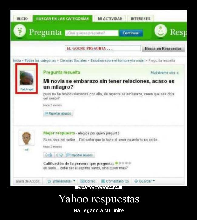 Yahoo respuestas - Ha llegado a su limite