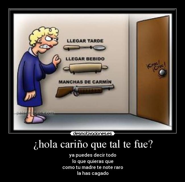 ¿hola cariño que tal te fue? -