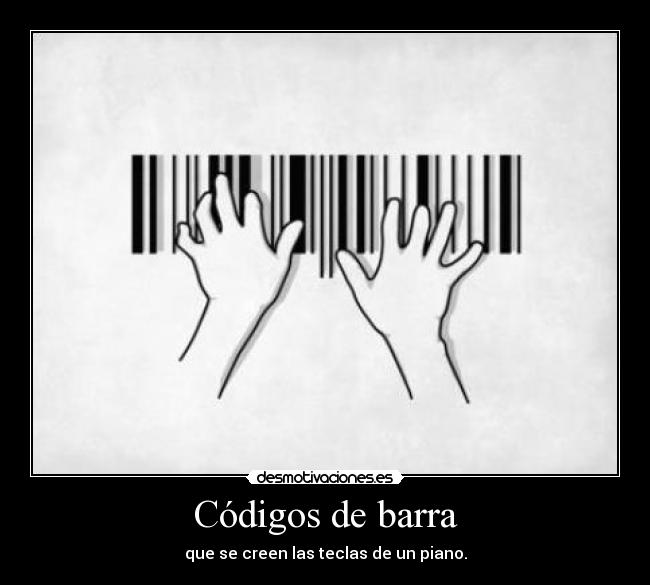 Códigos de barra - que se creen las teclas de un piano.