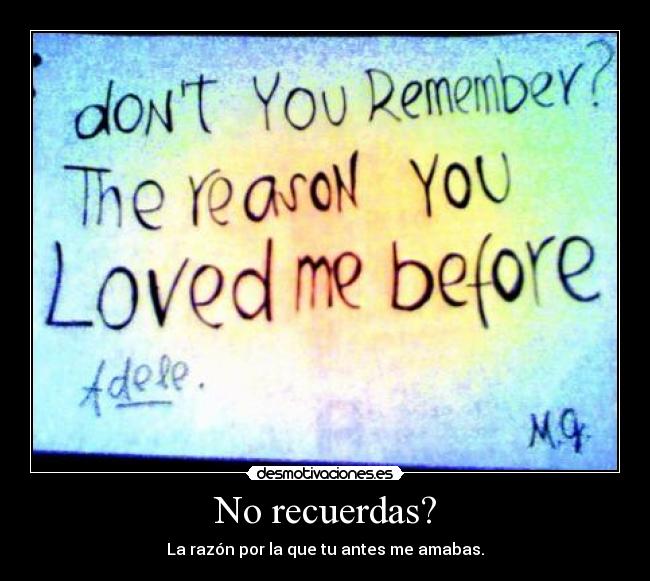 No recuerdas? - 