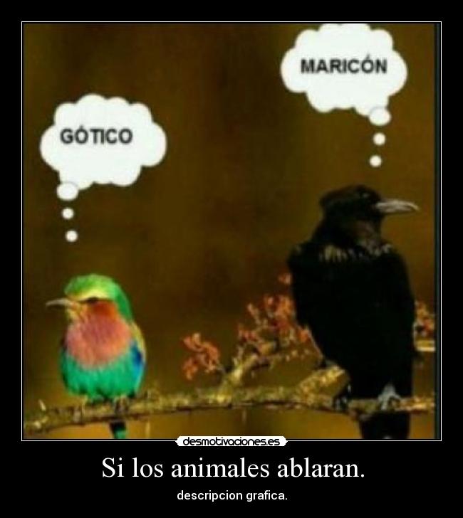 Si los animales ablaran. - descripcion grafica.