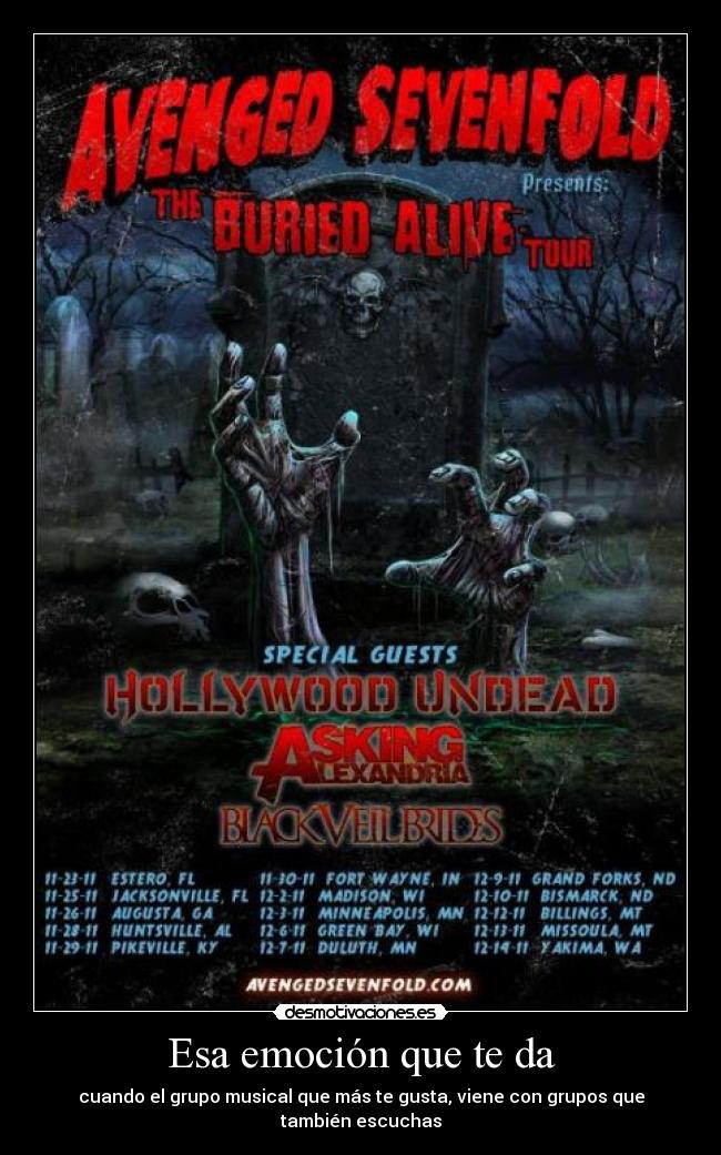 Esa emoción que te da - cuando el grupo musical que más te gusta, viene con grupos que también escuchas