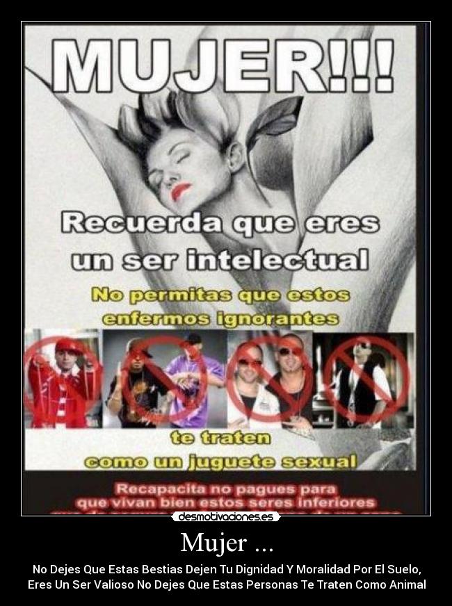 carteles mujer antiregueton rap teler colombia desmotivaciones