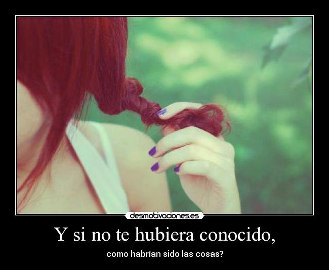 Y si no te hubiera conocido, - como habrían sido las cosas?