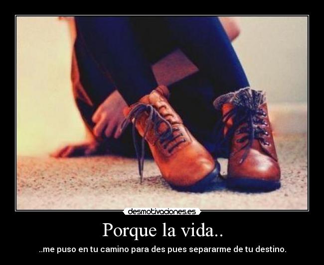 Porque la vida.. - ..me puso en tu camino para des pues separarme de tu destino.